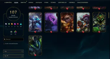 Platina 4 com TODOS os champs e 107 Skins ( MAIN SUP )