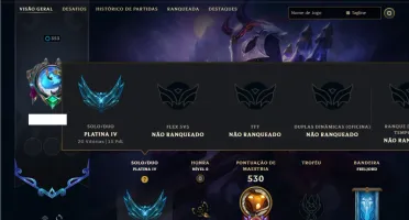 Platina 4 com TODOS os champs e 107 Skins ( MAIN SUP )