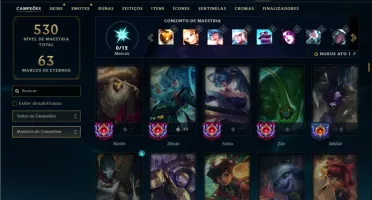 Platina 4 com TODOS os champs e 107 Skins ( MAIN SUP )