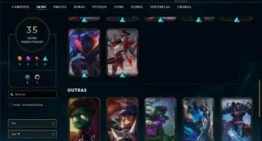 Unranked com 100 Champs e 35 Skins