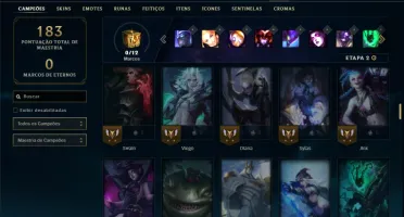 Unranked com 100 Champs e 35 Skins