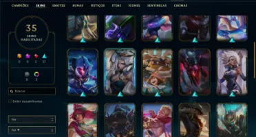 Unranked com 100 Champs e 35 Skins