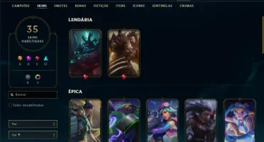 Unranked com 100 Champs e 35 Skins
