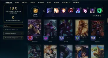 Unranked com 100 Champs e 35 Skins