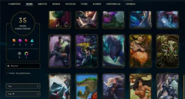 Unranked com 100 Champs e 35 Skins