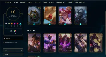 Unranked com 30 Champs e 10 Skins