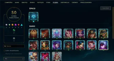Unranked com 30 Champs e 10 Skins