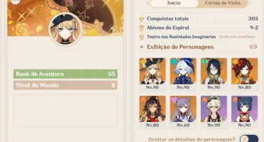 Conta Genshin Impact AR55 com Navia Server Ámerica