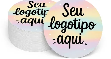 Tags Personalizadas de Papel com Furo 4 x 4 cm
