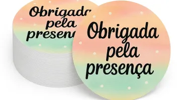 Tags Personalizadas de Papel com Furo 4 x 4 cm