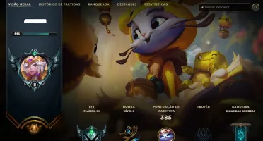 Conta Lol Platina 3 + Tft, 136 skins