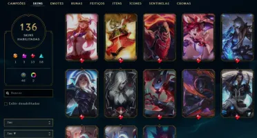 Conta Lol Platina 3 + Tft, 136 skins
