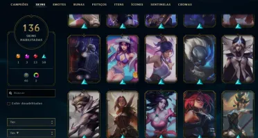 Conta Lol Platina 3 + Tft, 136 skins