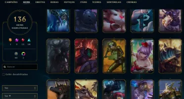 Conta Lol Platina 3 + Tft, 136 skins
