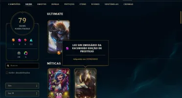 Conta prata 2 com 79 skins e 136 champs