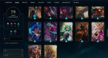 Conta prata 2 com 79 skins e 136 champs