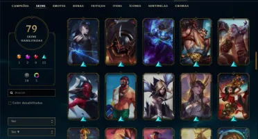 Conta prata 2 com 79 skins e 136 champs