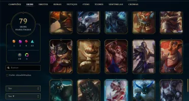 Conta prata 2 com 79 skins e 136 champs