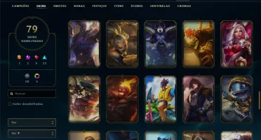 Conta prata 2 com 79 skins e 136 champs