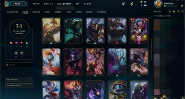Conta prata 2, com 34, lvl 167 com 76 champs