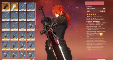 Conta Genshin Impact Com Dilluc, Sucrose Full, Noelle 5* e +