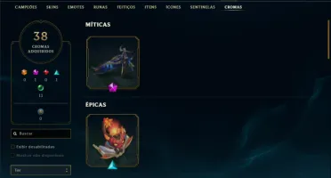 Platina 2 com 30 champs e 22 Skins + 2 Prestigios + 1800 RP
