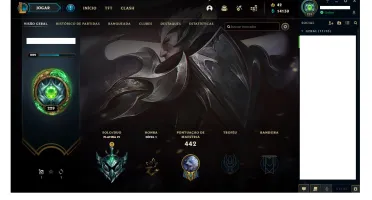 conta league of legends, 354 skin, platina nessa season.