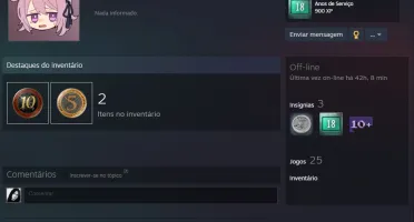 STEAM OLD 18 ANOS, MEDALHA DE 10 E 5 ANOS, 25 JOGOS