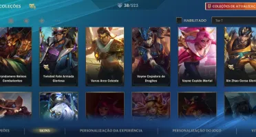 Conta com várias skins lendarias wild rift