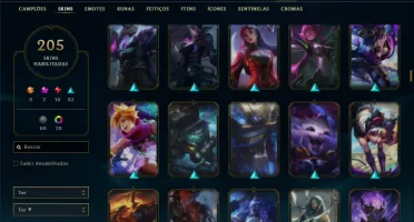 Unranked com TODOS os champs e 205 Skins ( Nivel 547 )