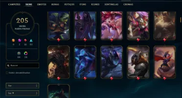 Unranked com TODOS os champs e 205 Skins ( Nivel 547 )