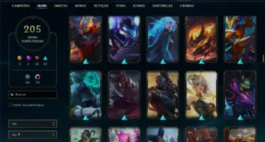 Unranked com TODOS os champs e 205 Skins ( Nivel 547 )