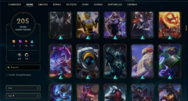 Unranked com TODOS os champs e 205 Skins ( Nivel 547 )