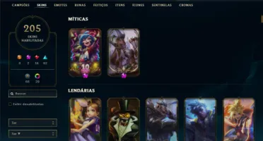 Unranked com TODOS os champs e 205 Skins ( Nivel 547 )