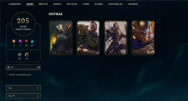 Unranked com TODOS os champs e 205 Skins ( Nivel 547 )