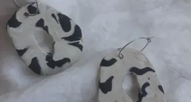 Brincos Zebra em Polimerclay