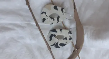 Brincos Zebra em Polimerclay