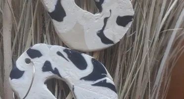 Brincos Zebra em Polimerclay