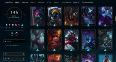 Unranked com 150 Champs e 146 Skins ( SUP / JG ) +7 Vitorios