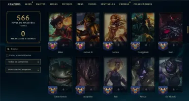 Unranked com 150 Champs e 146 Skins ( SUP / JG ) +7 Vitorios