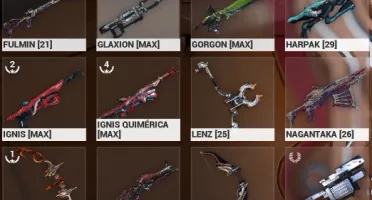 Conta Warframe cheia de skins