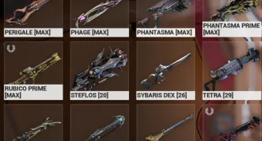 Conta Warframe cheia de skins