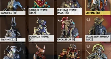 Conta Warframe cheia de skins