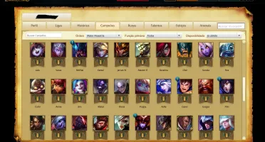 Conta Platina 4, borda de ouro. 89 Champs 33 Skins