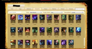 Conta Platina 4, borda de ouro. 89 Champs 33 Skins