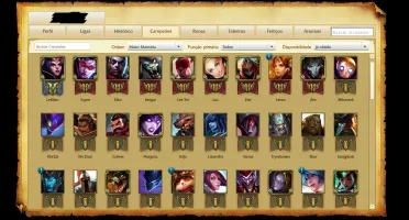 Conta Platina 4, borda de ouro. 89 Champs 33 Skins