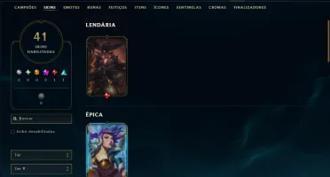 Ouro 1 com 65 Champs e 41 Skins ( ADC / JG )