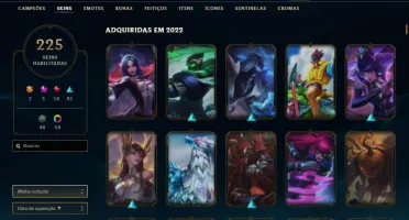 Conta de LoL- All Champs - 225 skins-100kEA-Platina
