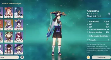 AR 46 - Andarilho, Ayato, Eula e Itto + Espada de Jade