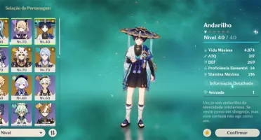 AR 46 - Andarilho, Ayato, Eula e Itto + Espada de Jade